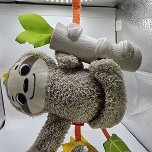 Fisher-Price Plush Sloth Hanging Activity Toy in Gray, Green, Orange, Yellow